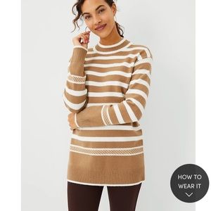 NWT Ann Taylor Mixed Stripe Tunic Sweater